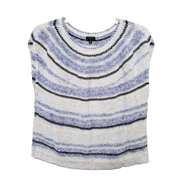 Talbots Petite 100% Cotton Striped Crewneck Sleeveless Sweater Vest Size XLP - Picture 1 of 5